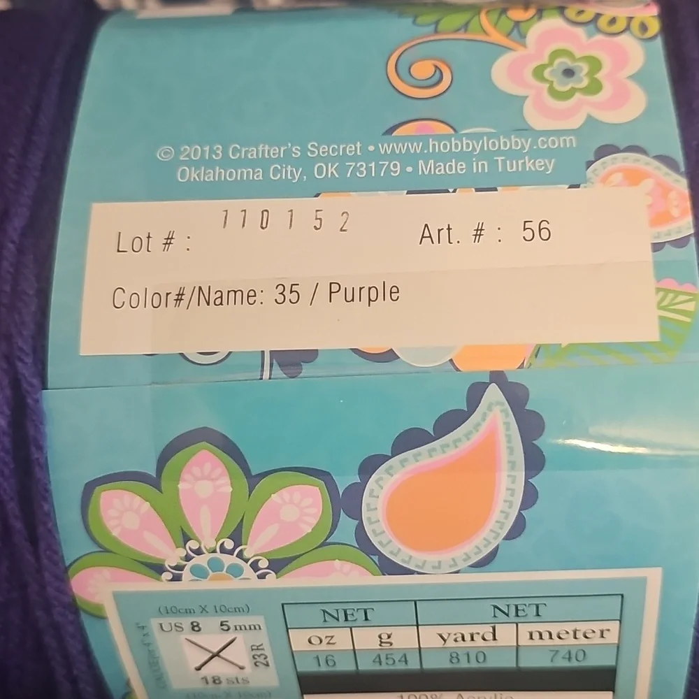 Crafter's Secret Purple Yarn